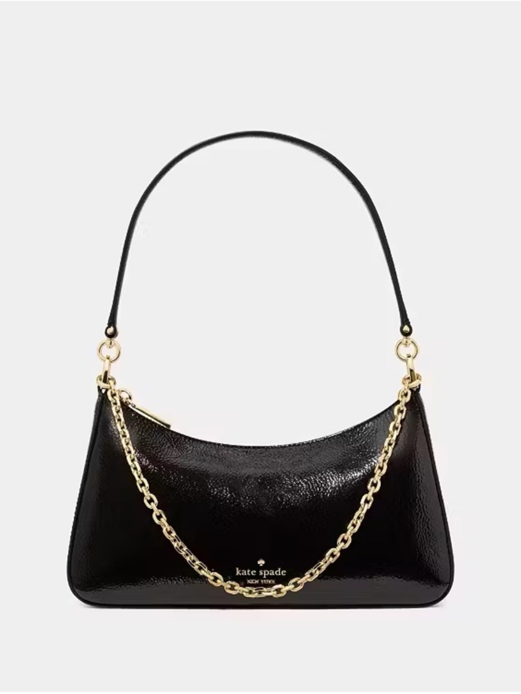 Kate Spade Margot Shiny Patent Leather Shoulder Bag Black